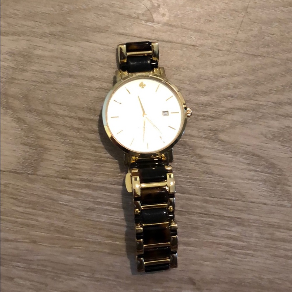 Kate Spade Gold and Black Women's Stainless Steel Watch by Kate Spade